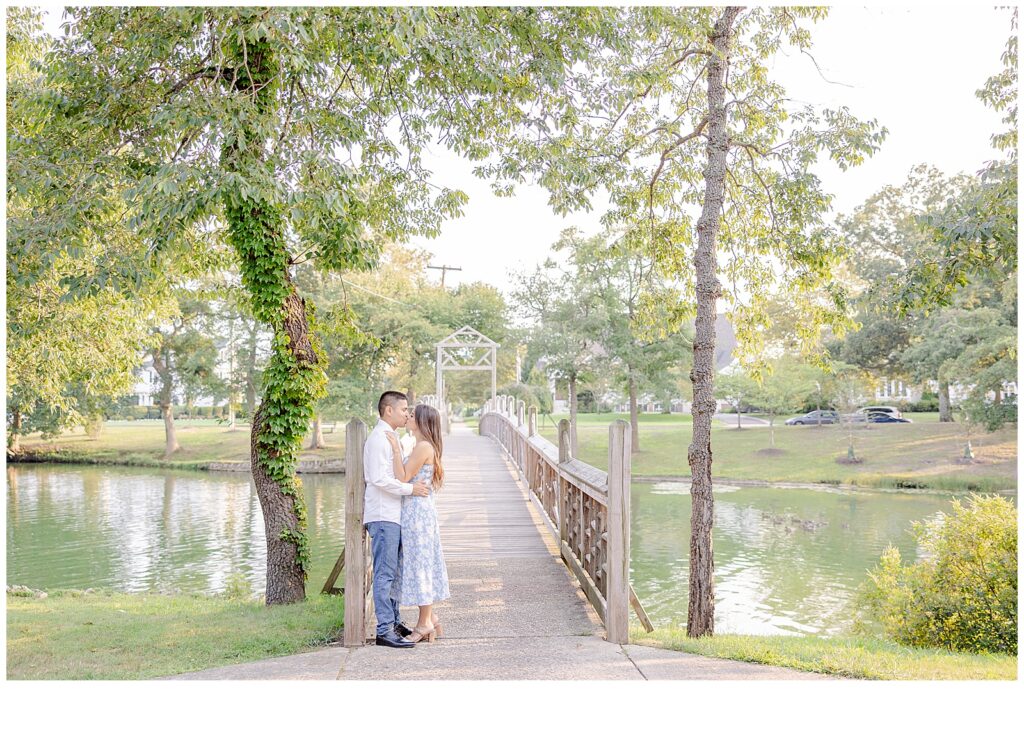 engaged couple at divine park in spring lake nj
