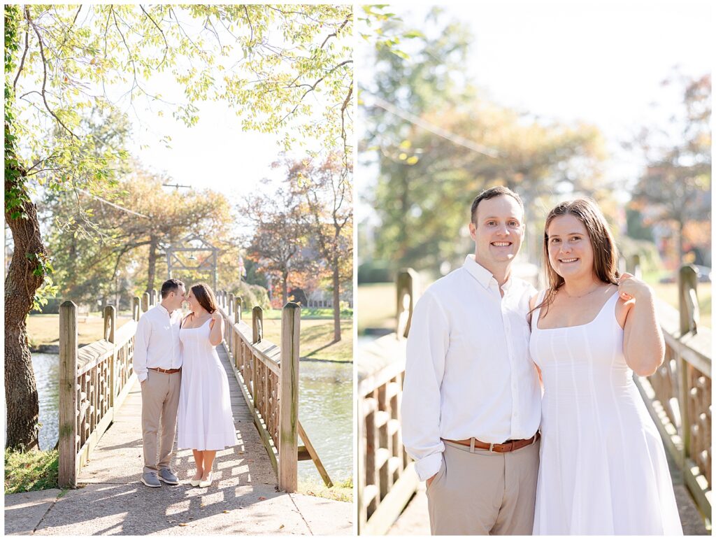 Romantic couple portraits during a fall engagement session in Spring Lake New Jersey