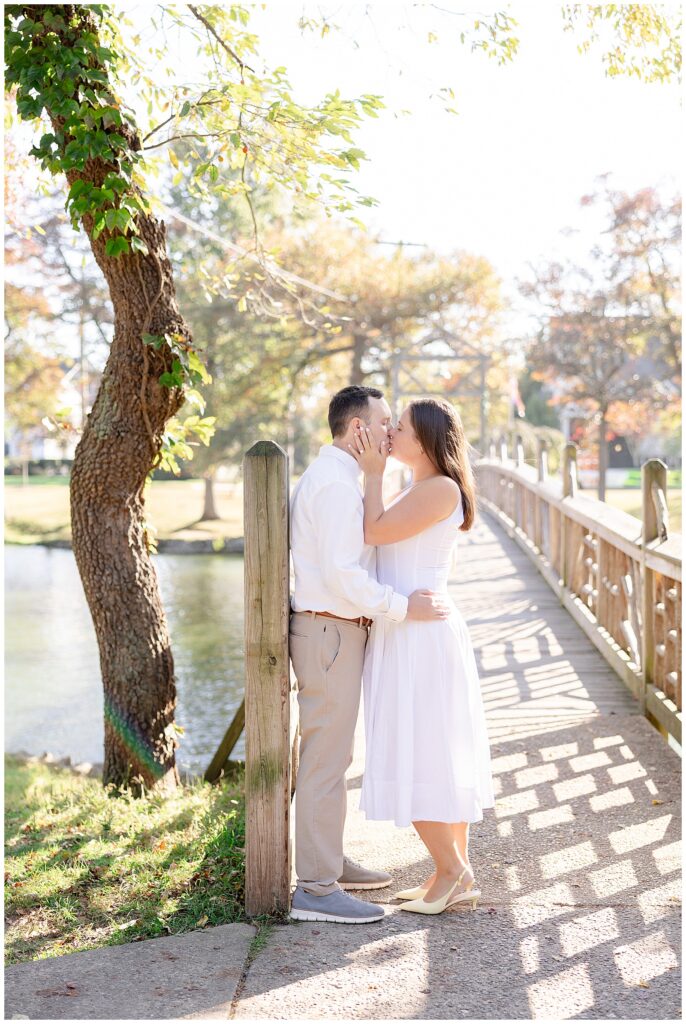 Romantic fall engagement session Divine Park NJ portraits