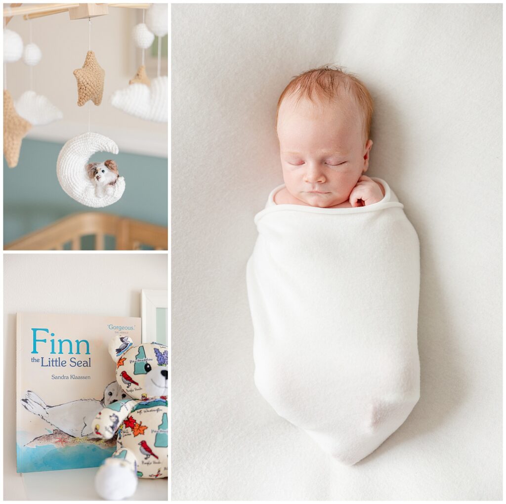 New Jersey newborn lifestyle session with baby boy at home