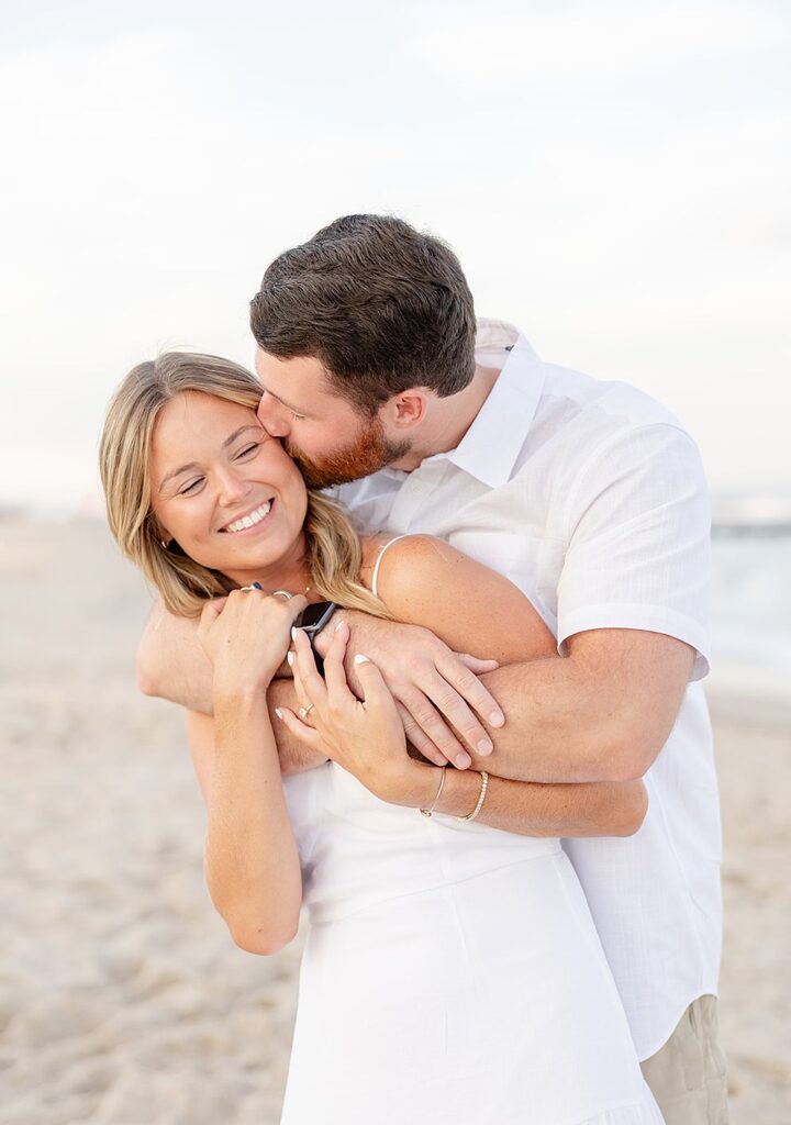 Spring Lake Beach Engagement Session; New Jersey wedding and portrait photographer; Jersey Shore engagement session