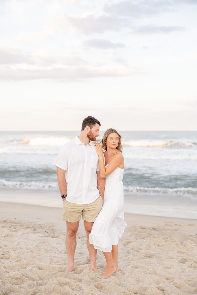 Spring Lake Beach Engagement Session; New Jersey wedding and portrait photographer; Jersey Shore engagement session