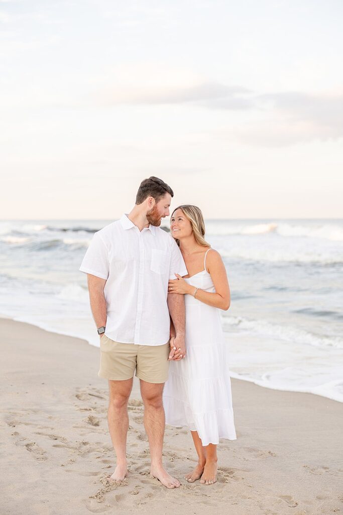 Spring Lake Beach Engagement Session; New Jersey wedding and portrait photographer; Jersey Shore engagement session