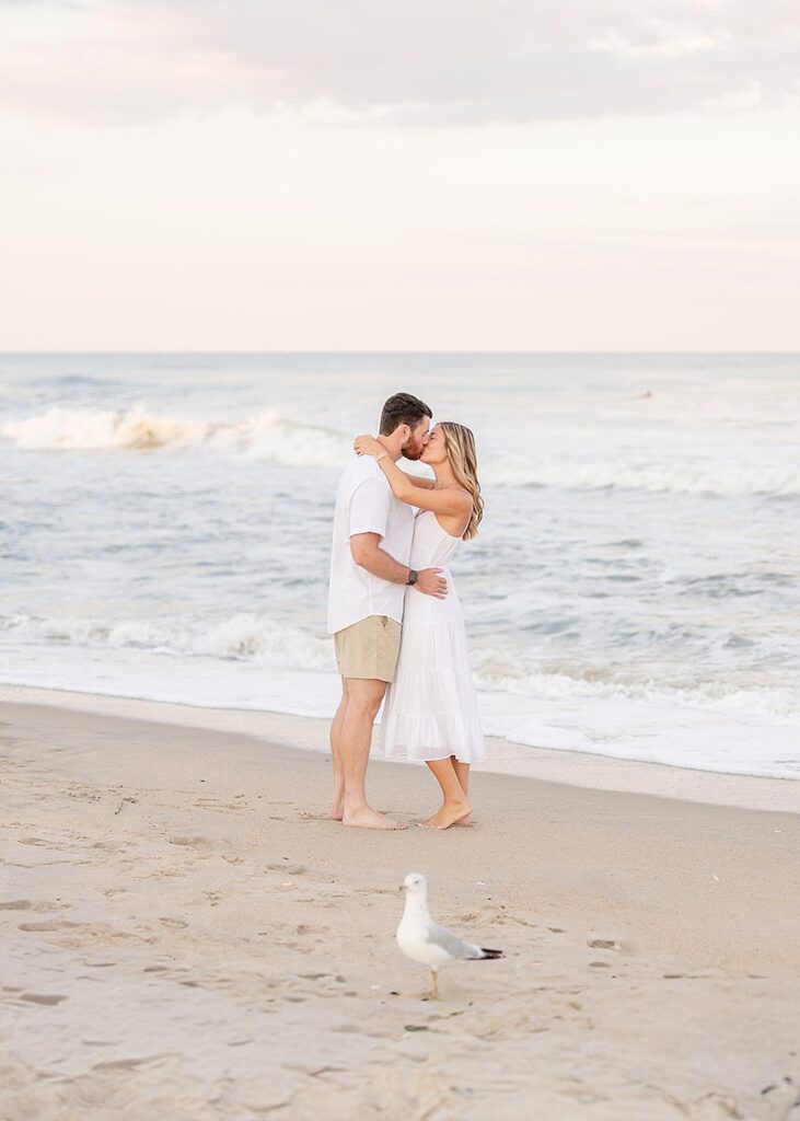 Spring Lake Beach Engagement Session; New Jersey wedding and portrait photographer; Jersey Shore engagement session